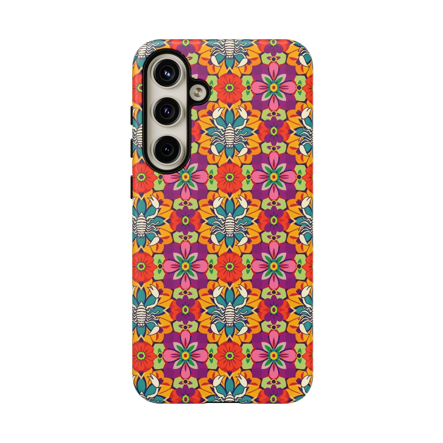 Tough Cases, Scorpio, Zodiac v3, Flower Pattern