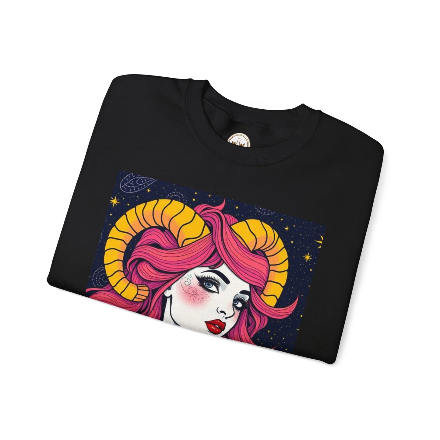 Unisex Heavy Blend™ Crewneck Sweatshirt, Aries, Zodiac, Sexy Pattern