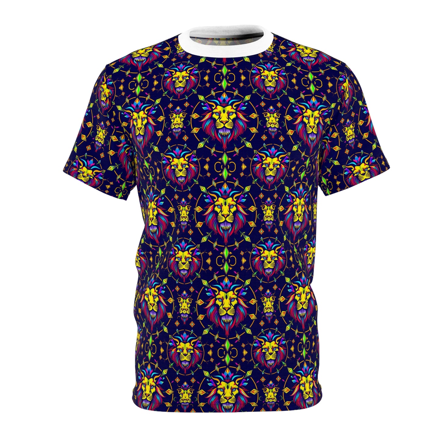 Unisex Cut & Sew T-Shirt, (AOP), Leo, Zodiac v1, Jewels Pattern