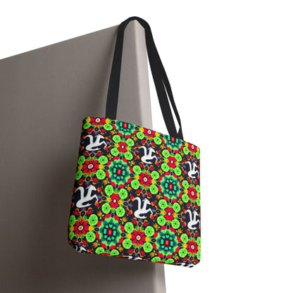 Tote Bag, (AOP), Aquarius, Zodiac v4, Flower Pattern