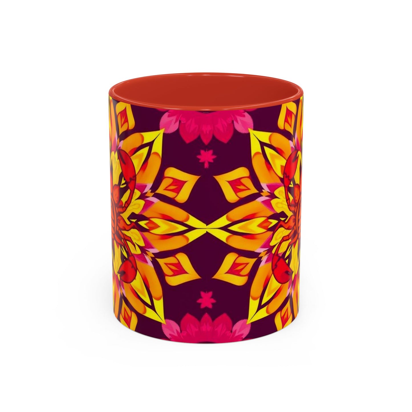 Accent Coffee Mug, Scorpio, Zodiac v1. Flower Pattern, (11, 15oz)
