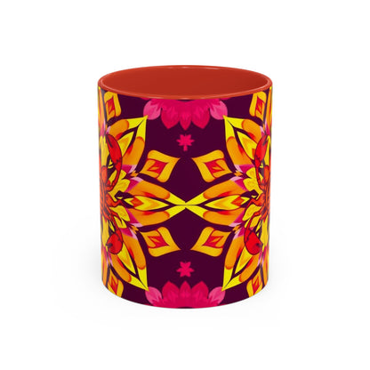 Accent Coffee Mug, Scorpio, Zodiac v1. Flower Pattern, (11, 15oz)