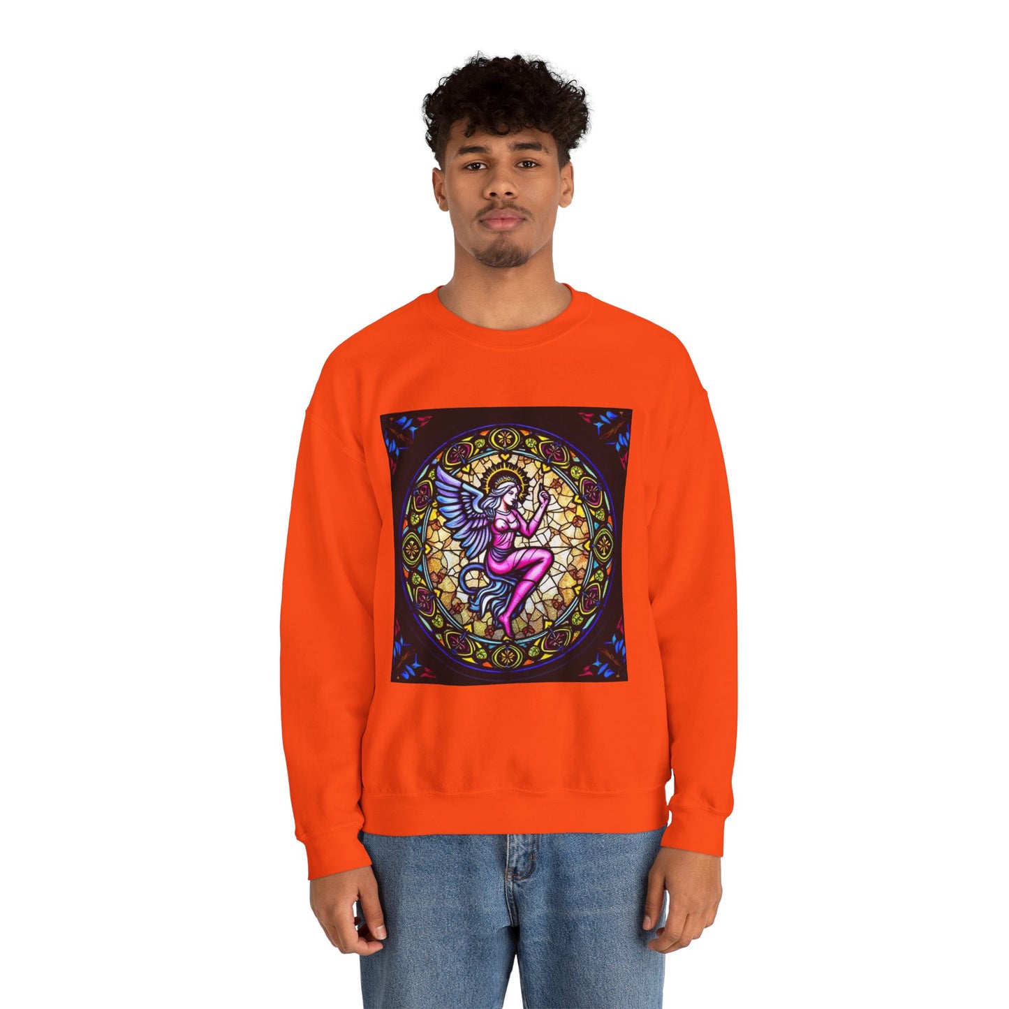 Unisex Heavy Blend™ Crewneck Sweatshirt, Glass 1, Virgo Zodiac Design