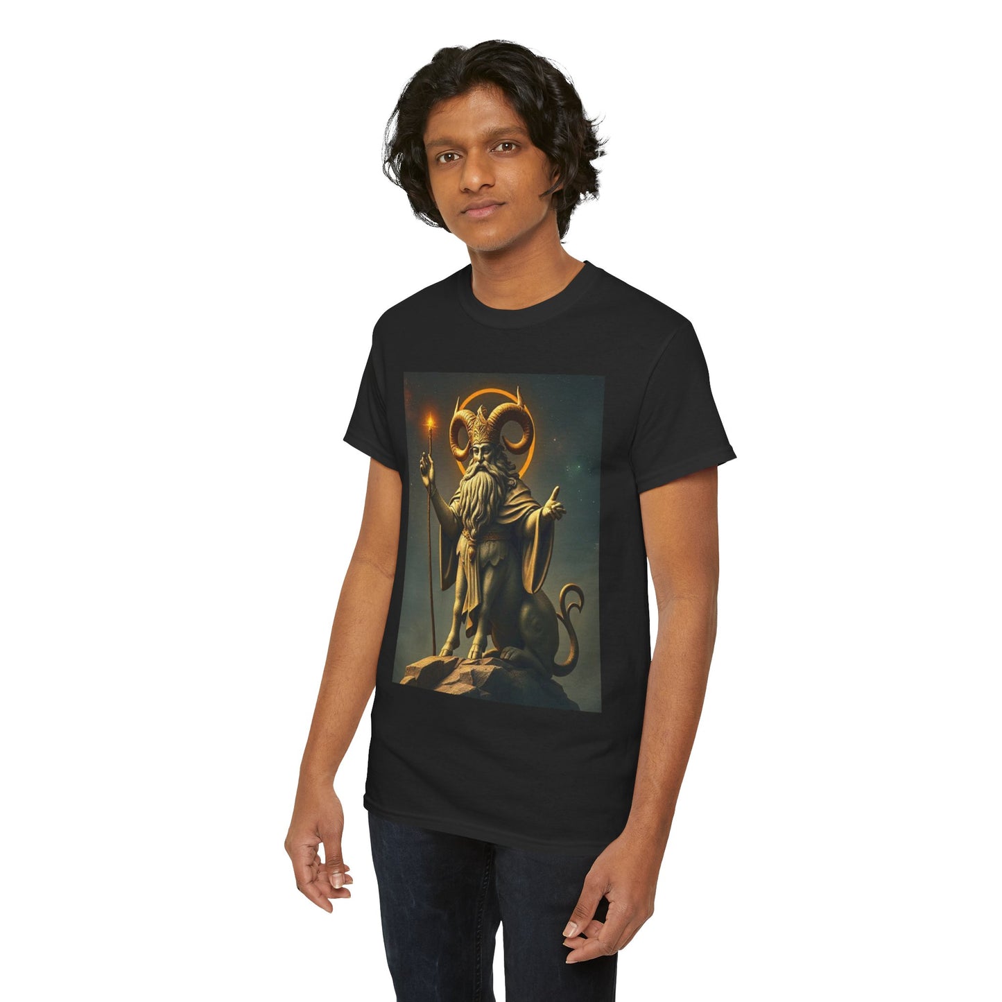 Unisex Heavy Cotton T-Shirt, Taurus God v1, Zodiac Design