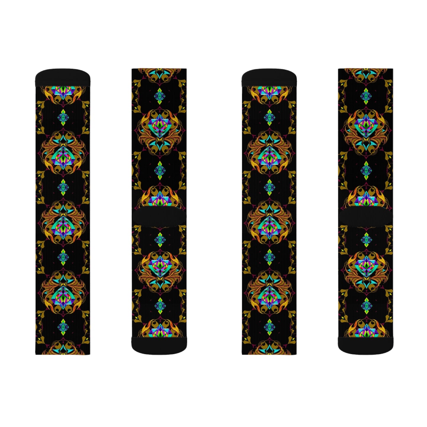 Sublimation Socks, Scorpio, Zodiac v4, Jewel Pattern
