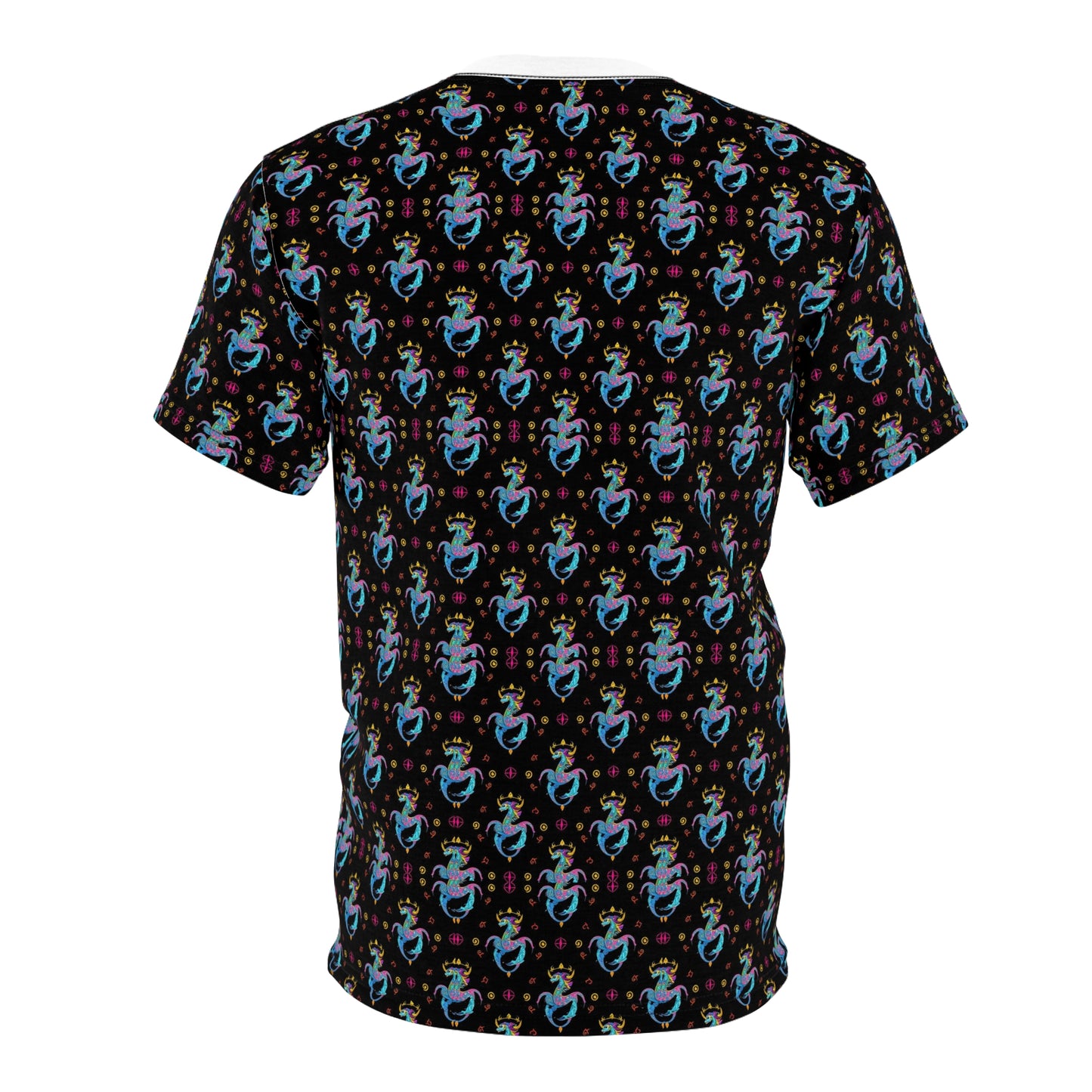 Unisex Cut & Sew T-Shirt, (AOP) Aquarius, Zodiac v1, Jewels Pattern