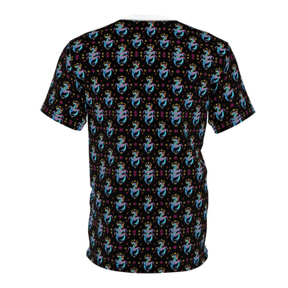 Unisex Cut & Sew T-Shirt, (AOP) Aquarius, Zodiac v1, Jewels Pattern