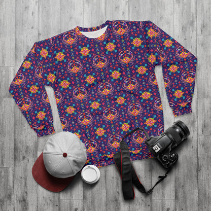 Unisex Sweatshirt (AOP), Cancer, Zodiac v2, Jewel Pattern