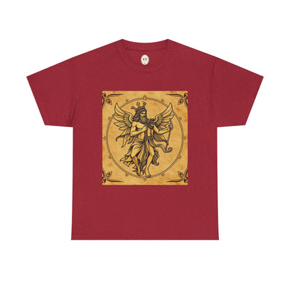 Unisex Heavy Cotton T-Shirt, Pencil Art v1, Gemini Zodiac Design
