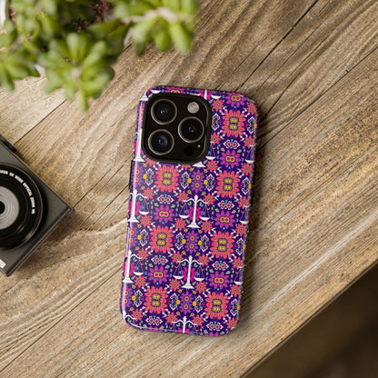 Tough Cases, Libra, Zodiac v4, Flower Pattern