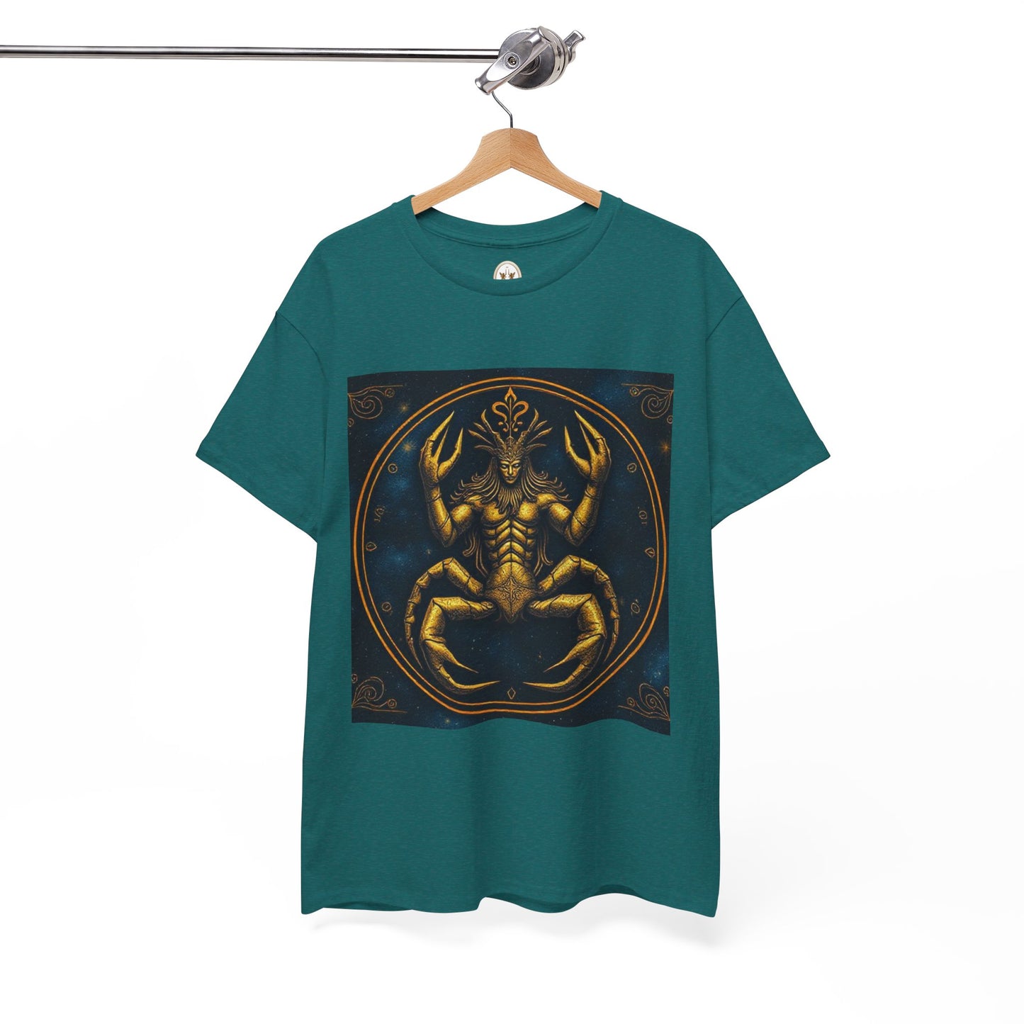 Unisex Heavy Cotton T-Shirt, Scorpion King, Cancer Zodiac Design
