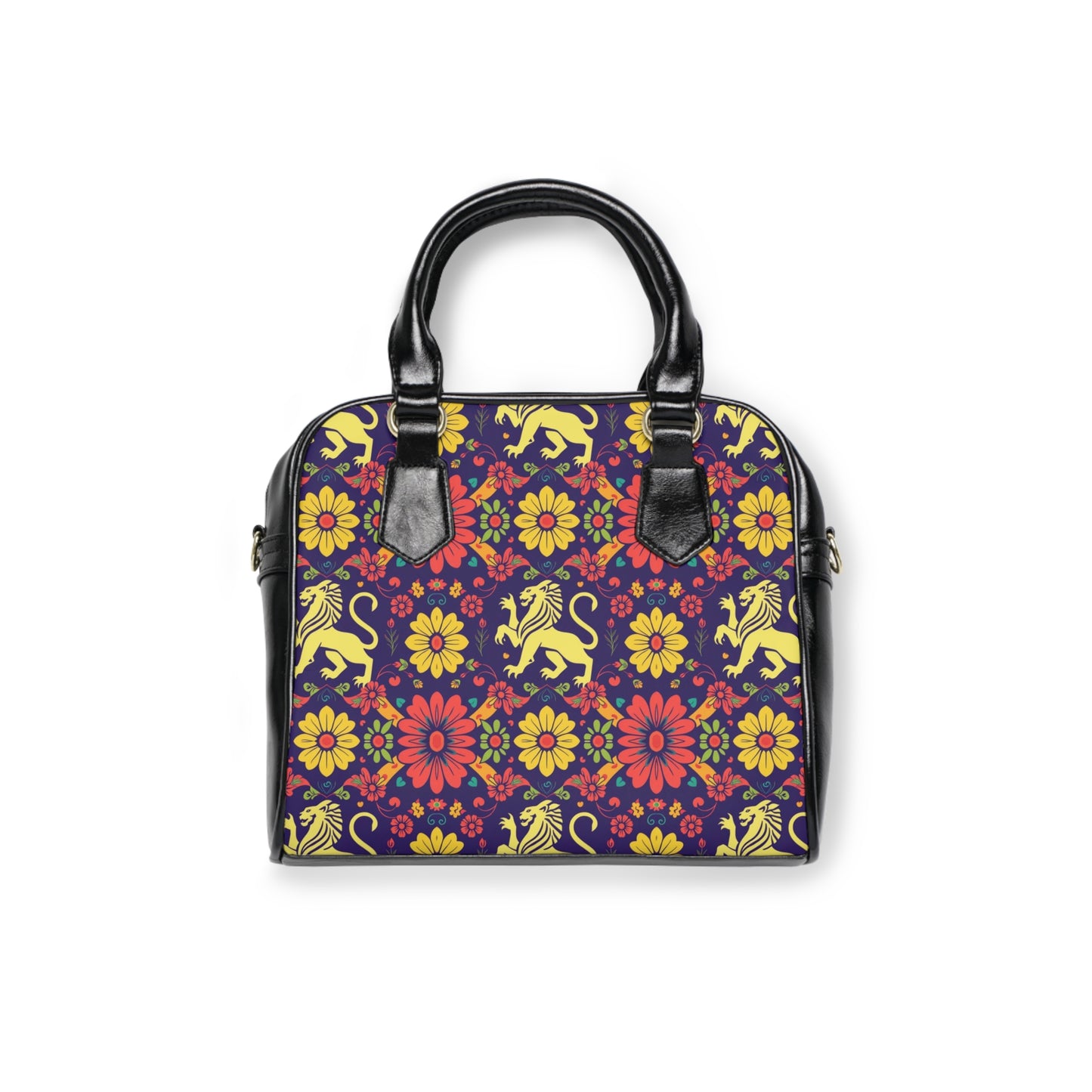 Shoulder Handbag, Leo, Zodiac, Flower Pattern