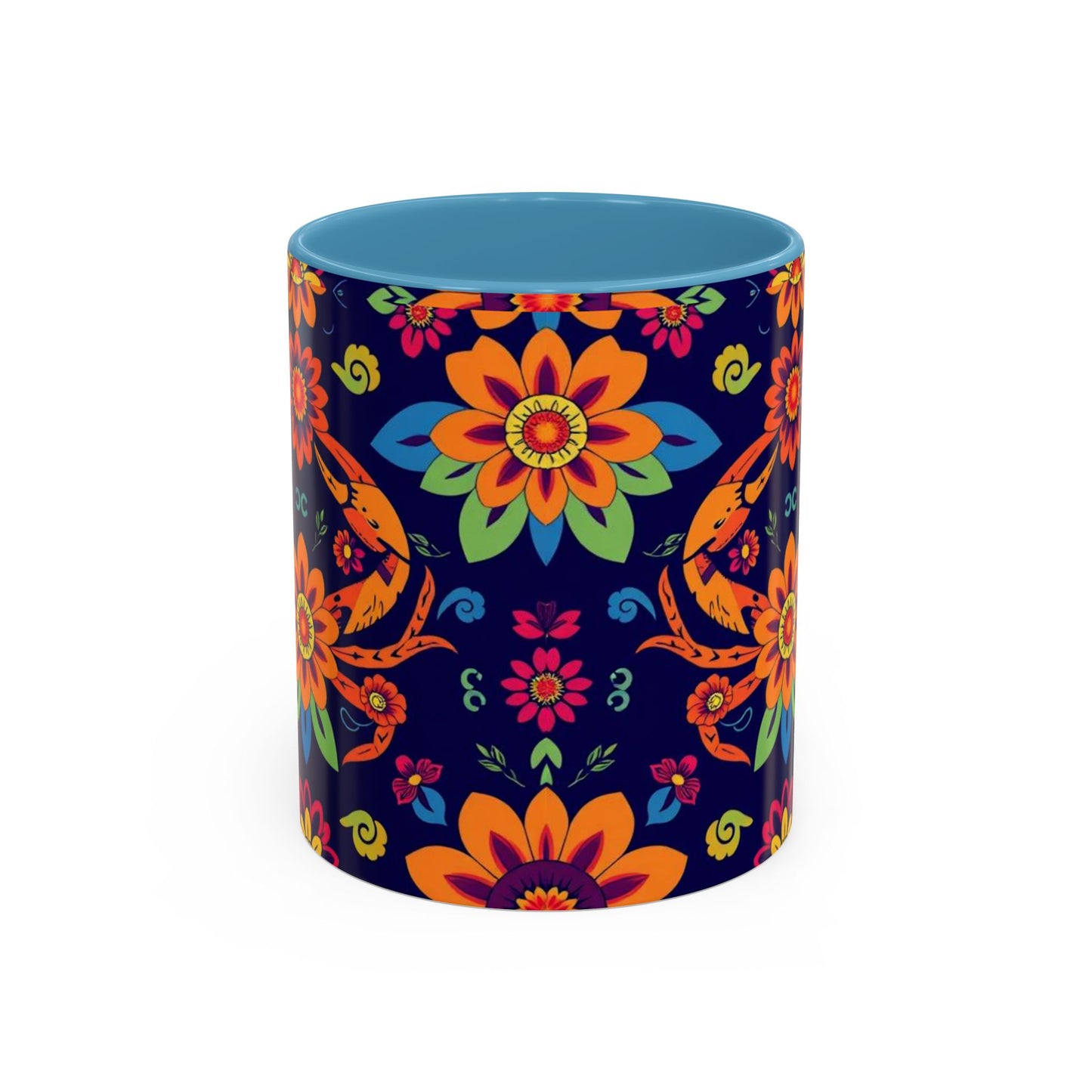 Accent Coffee Mug, Cancer, Zodiac, Flower Pattern, (11, 15oz)