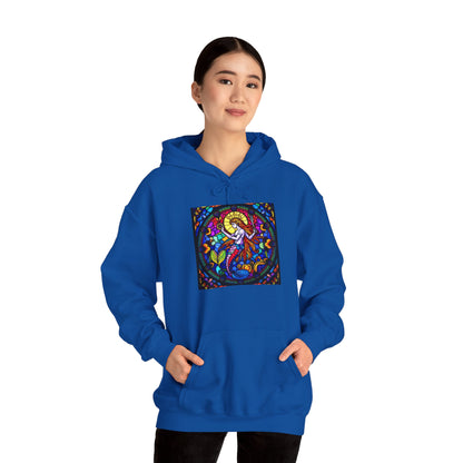 Unisex Heavy Blend™ Hooded Sweatshirt with glass Aquarius zodiac design