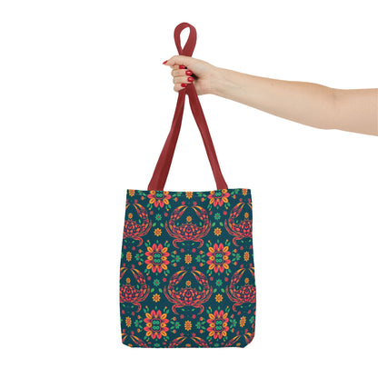 Tote Bag (AOP), Cancer, Zodiac v2, Flower Pattern