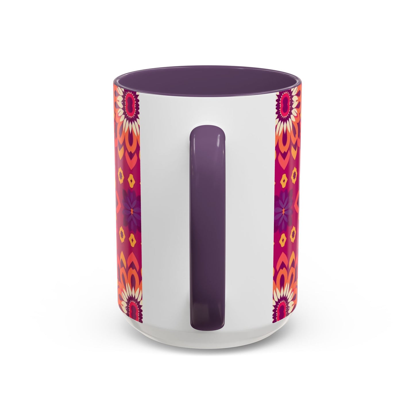 Accent Coffee Mug, Gemini, Zodiac v1, Flower Pattern, (11, 15oz)
