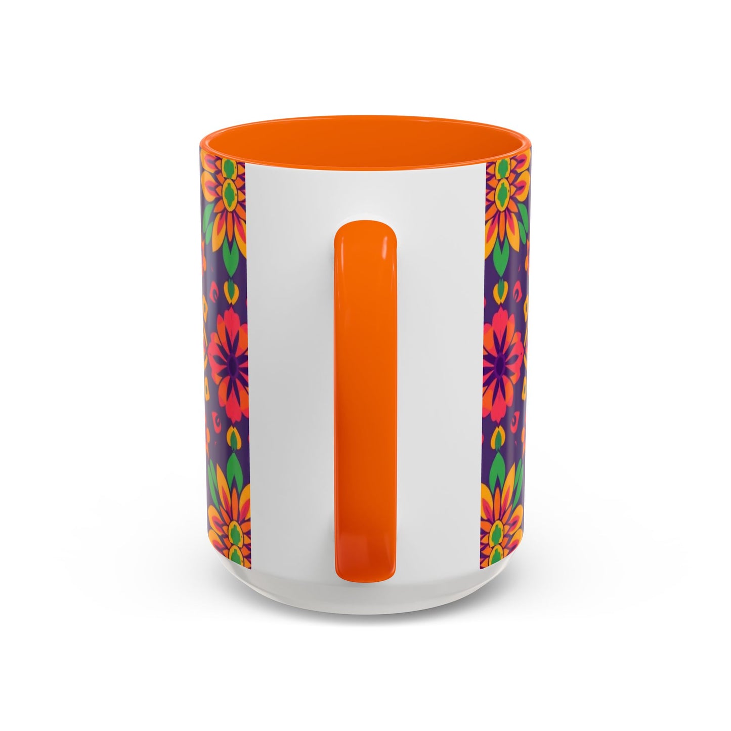 Accent Coffee Mug, Aquarius, Zodiac v2, Flower Pattern, (11, 15oz)