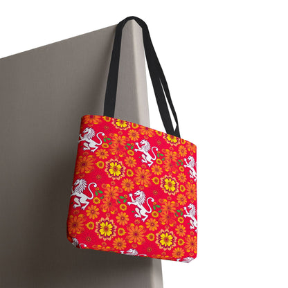 Tote Bag (AOP), Leo, Zodiac, Flower Pattern