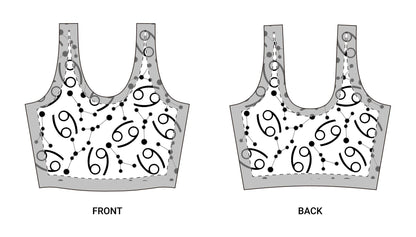 Polyester Sports Bra Cancer Zodiac Sign (AOP)