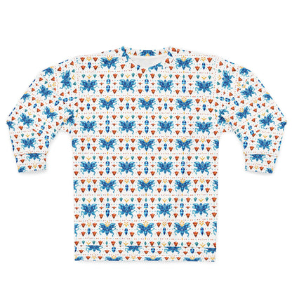 Unisex Sweatshirt (AOP), Aquarius, Zodiac v1, Jewel Pattern
