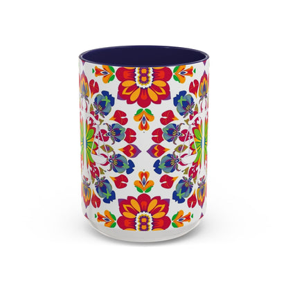 Accent Coffee Mug, Libra, Zodiac v1, Flower Pattern, (11, 15oz)