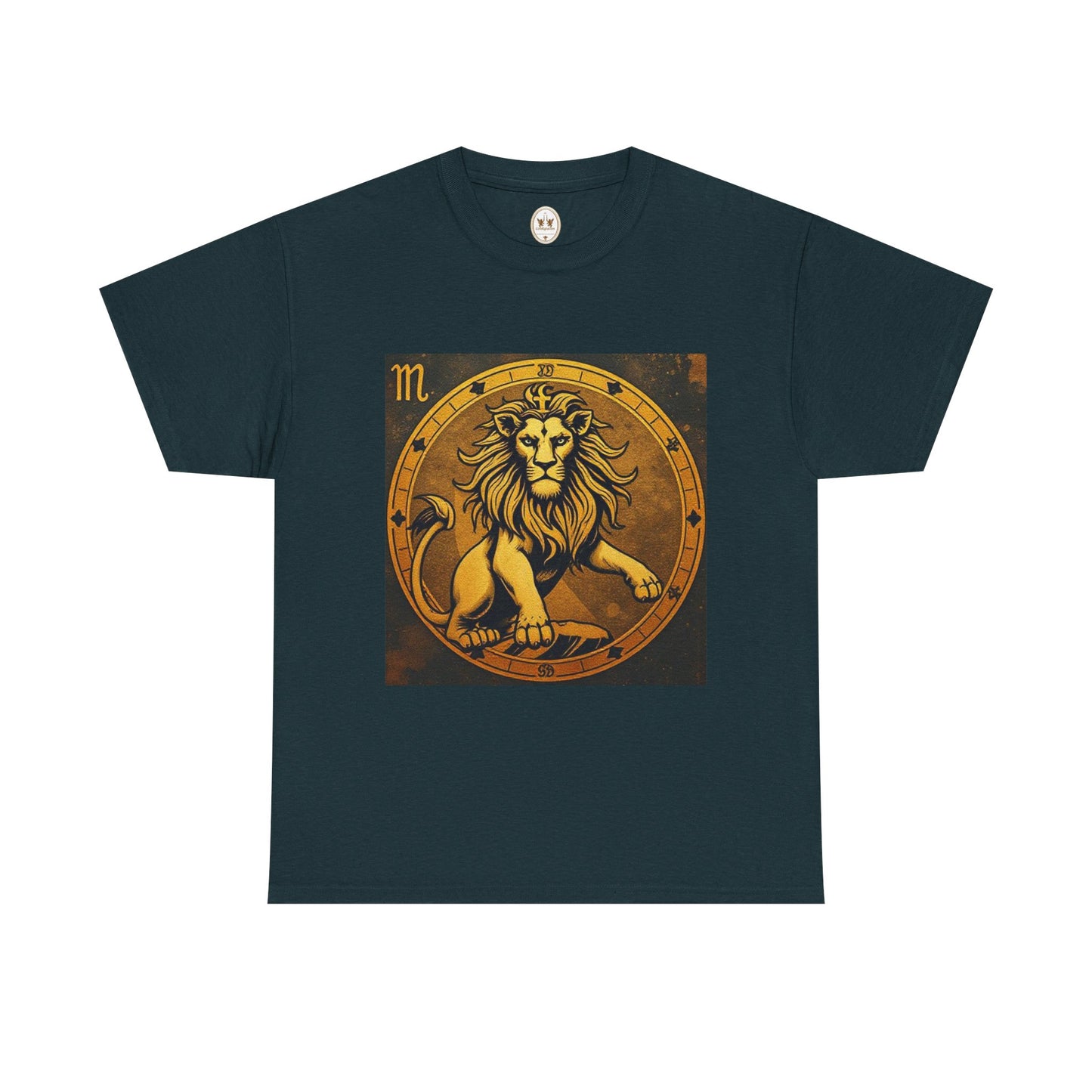 Unisex Heavy Cotton T-Shirt, Gold Lion v1, Leo Zodiac Design