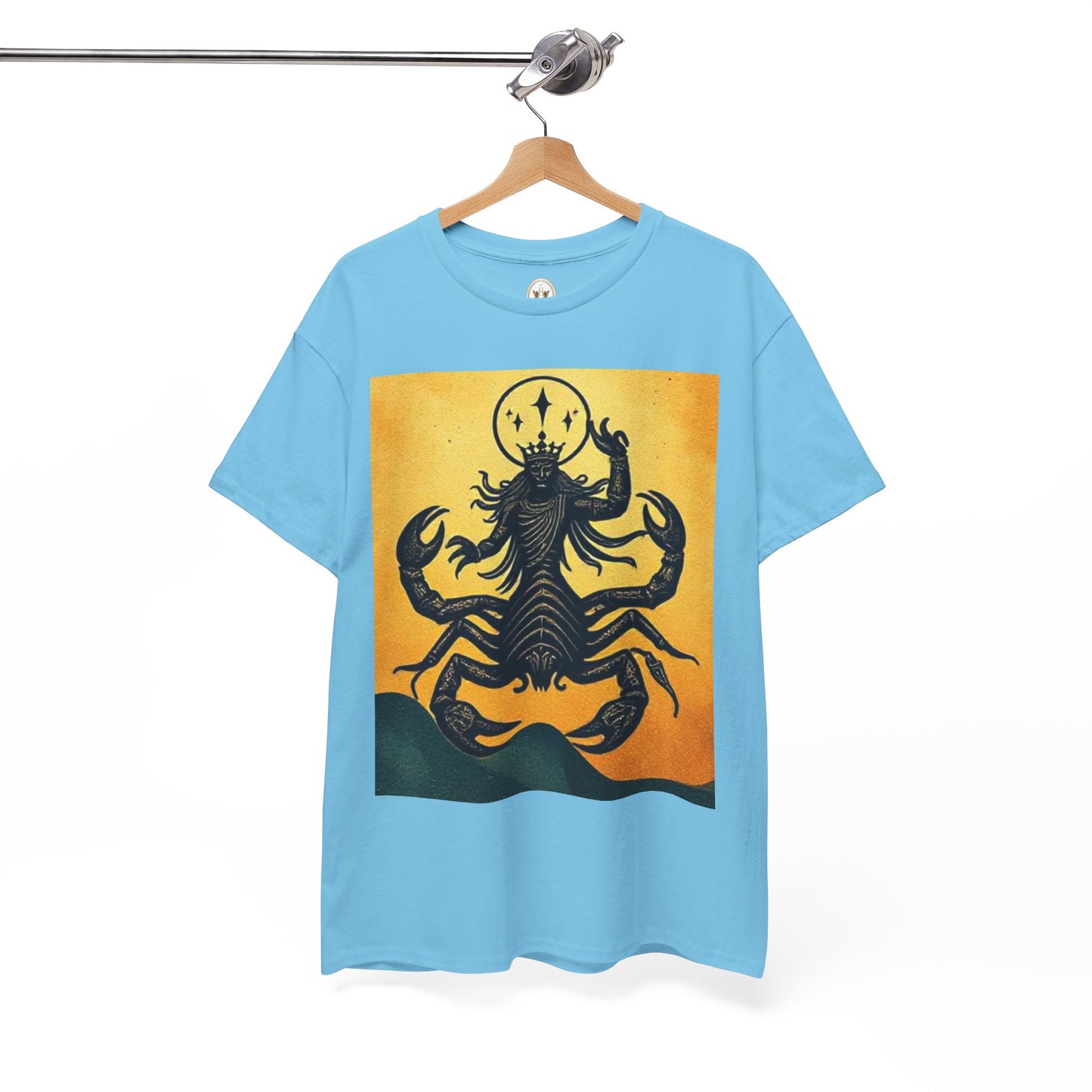Unisex Heavy Cotton T-Shirt, Scorpion King, Print Art v1, Scorpio Zodiac Design