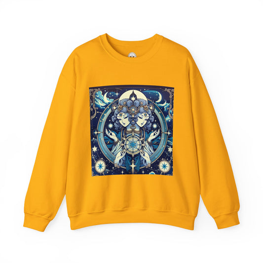 Unisex Heavy Blend™ Crewneck Sweatshirt,Twin Body, Gemini Zodiac Design