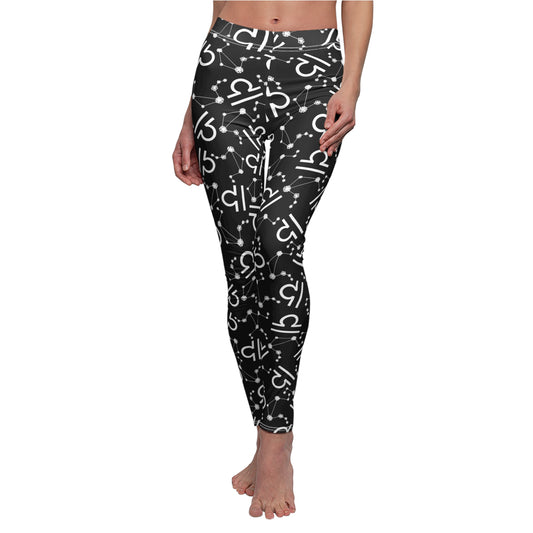 Women's Zodiac Cut & Sew Casual Leggings Libra Zodiac sign