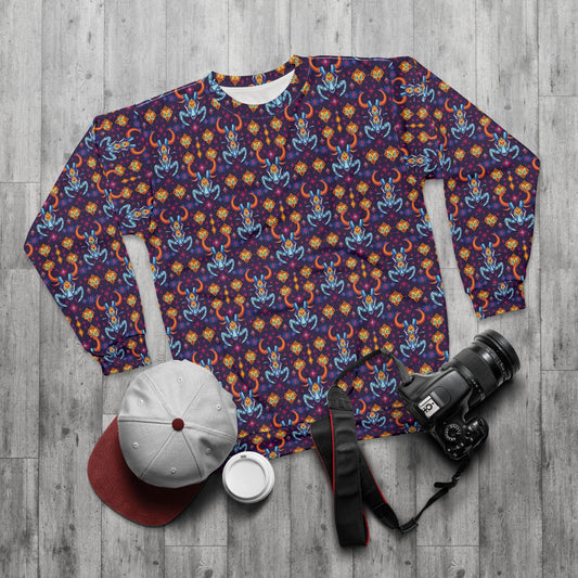 Unisex Sweatshirt (AOP), Taurus, Zodiac, Jewel Pattern