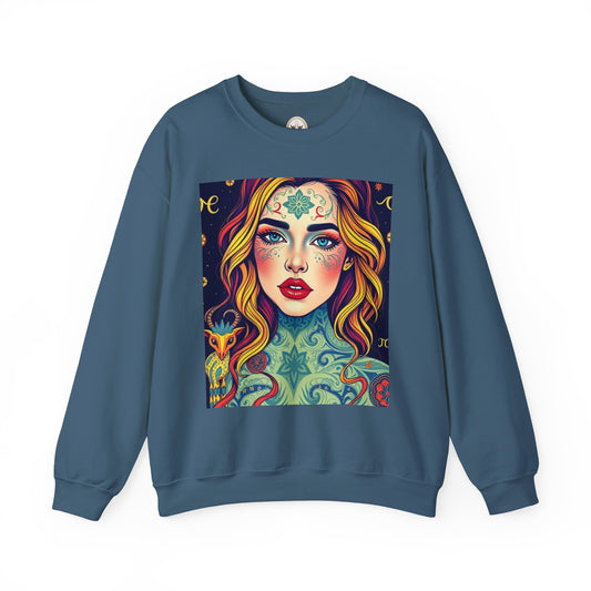 Unisex Heavy Blend™ Crewneck Sweatshirt, Aquarius, Zodiac, Sexy Pattern