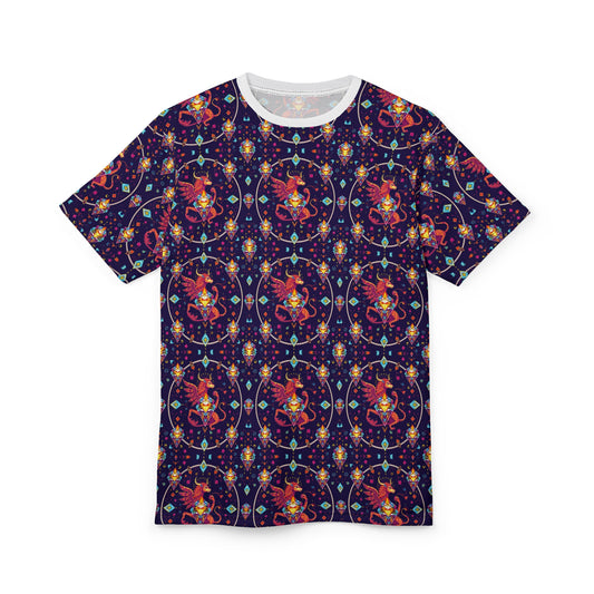 Unisex Cut & Sew T-Shirt, (AOP), Virgo, Zodiac v4, Jewels Pattern
