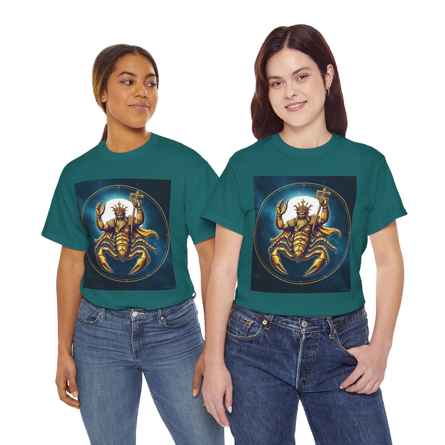 Unisex Heavy Cotton T-Shirt, Moon, Scorpio Zodiac Design
