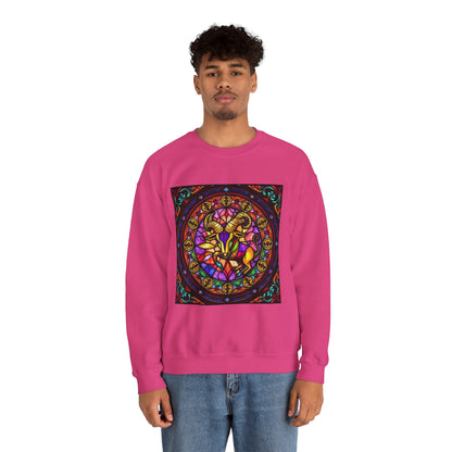 Unisex Heavy Blend™ Crewneck Sweatshirt, Glass 1, Taurus Zodiac Design