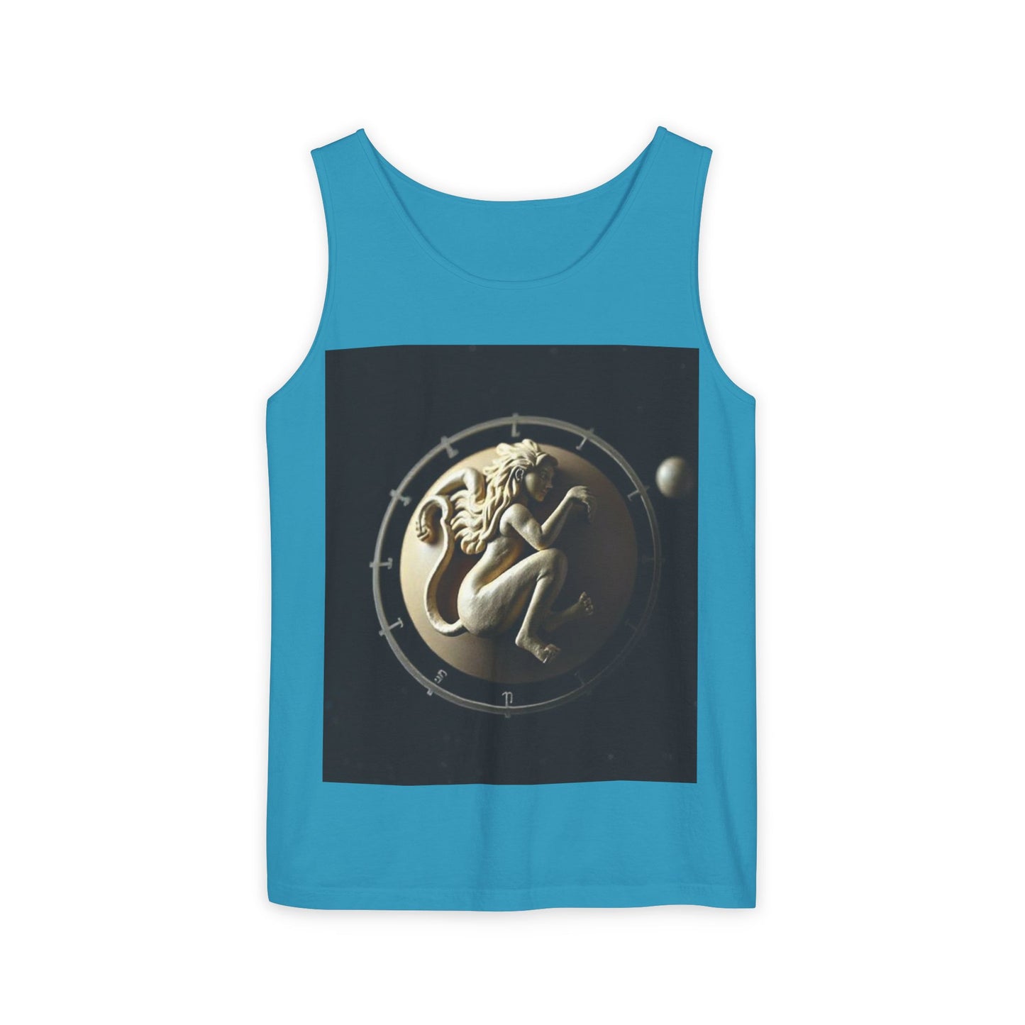 Unisex Garment-Dyed, Tank Top, Virgo Design, Planet Symbol, 100% US cotton