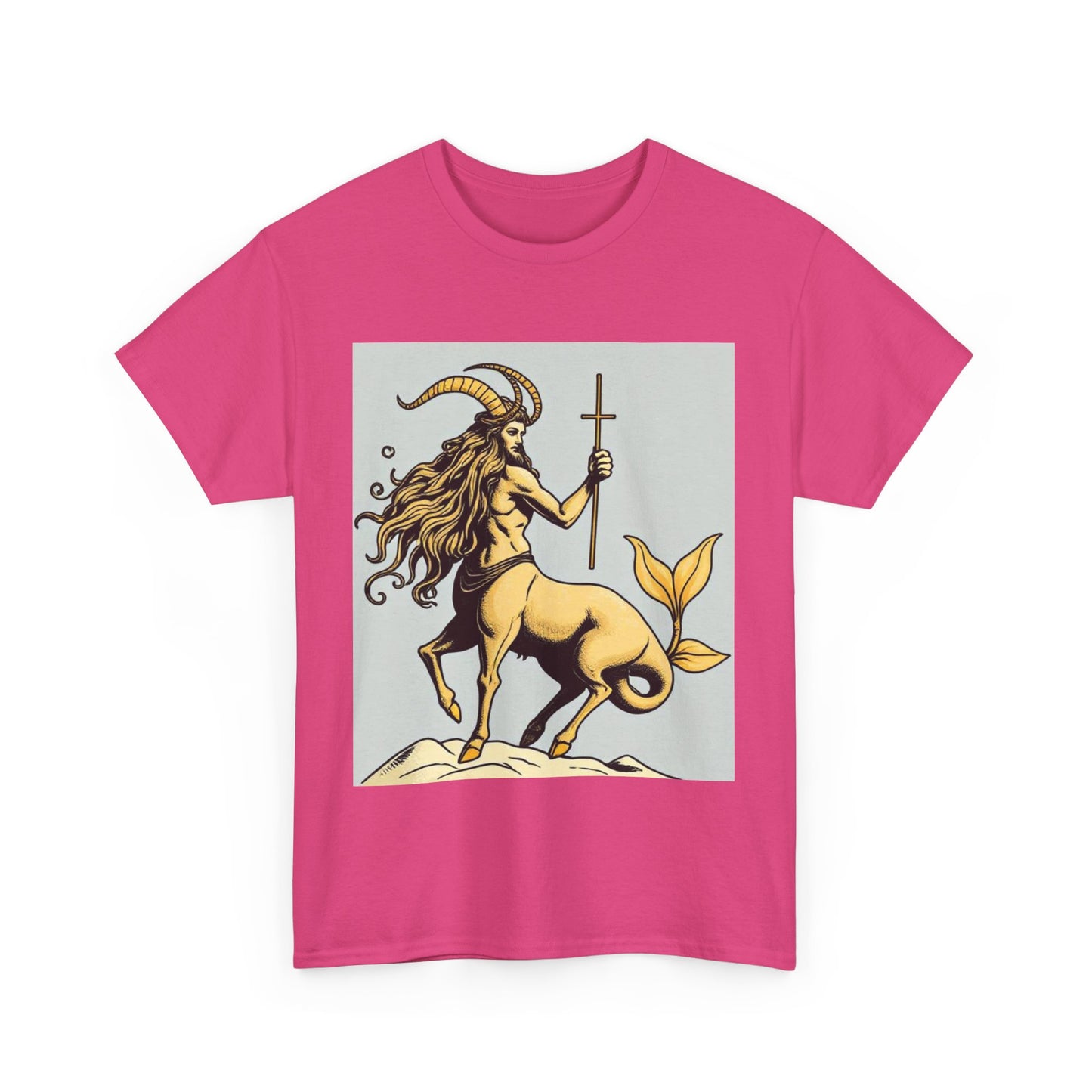 Unisex Heavy Cotton T-Shirt, Capricorn God v2, Zodiac Design