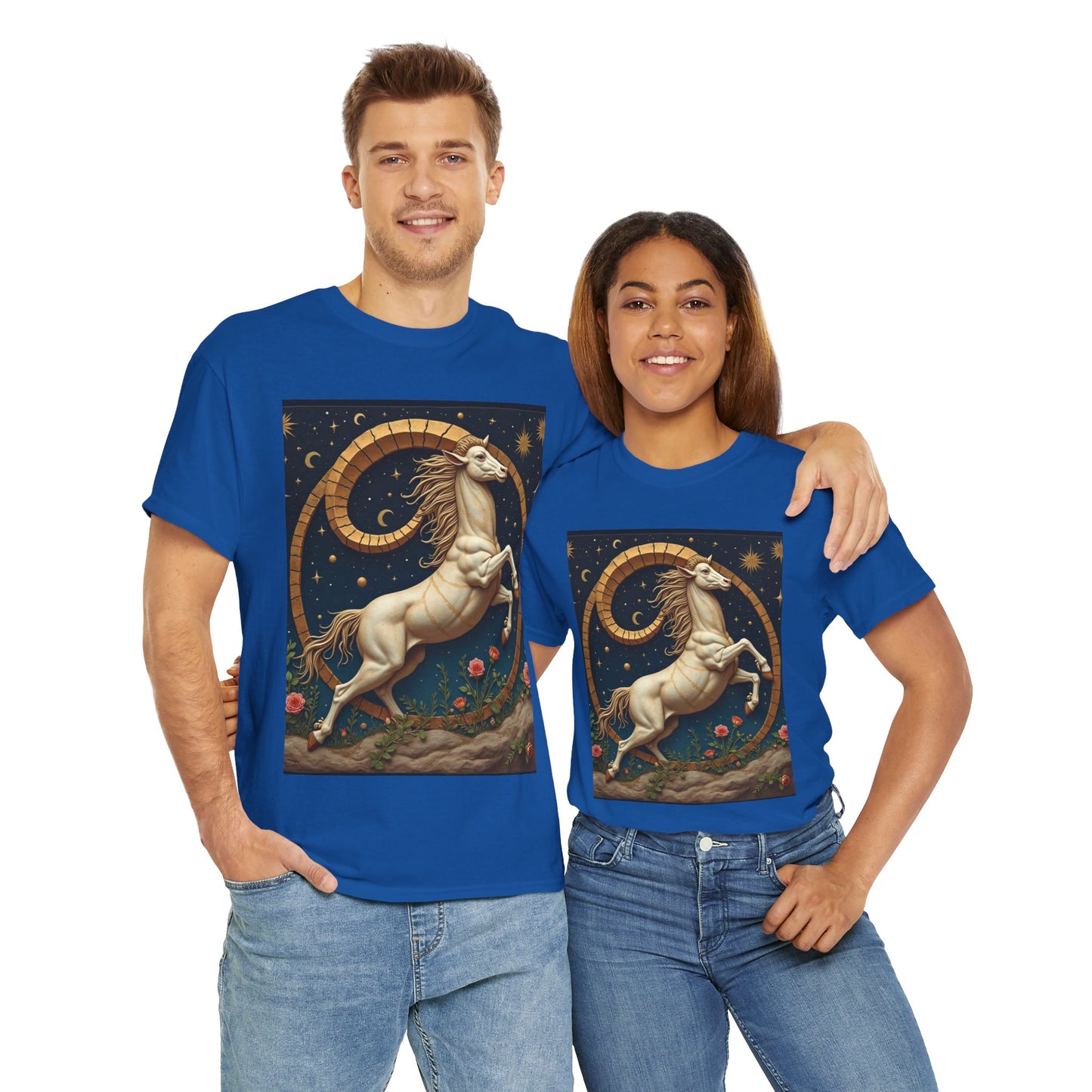 Unisex Heavy Cotton T-Shirt, Aries Animal 1v, Zodiac Design