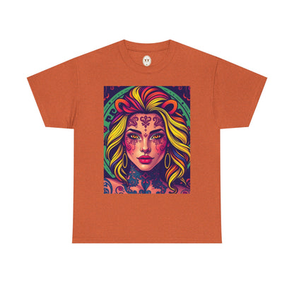 Unisex Heavy Cotton T-Shirt, Leo, Zodiac v1, Sexy Art