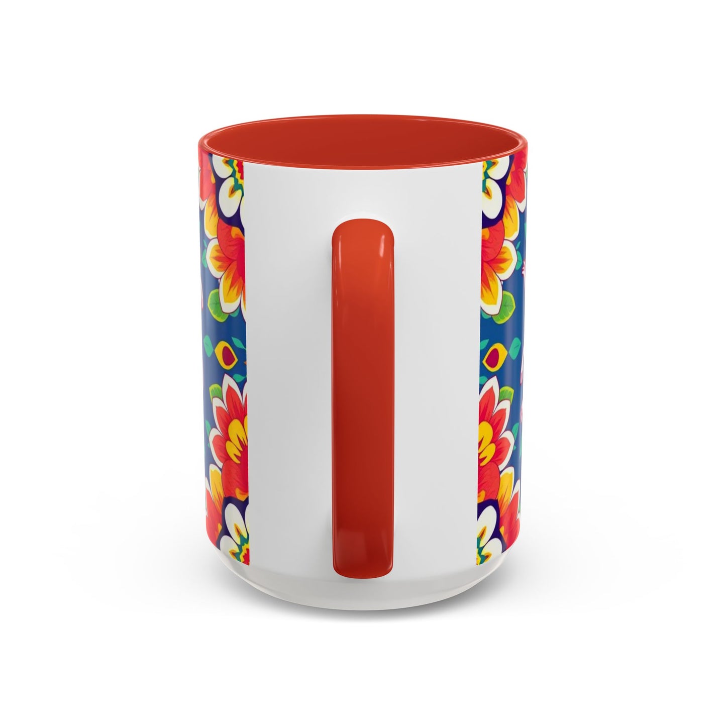 Accent Coffee Mug, Virgo, Zodiac v3. Flower Pattern, (11, 15oz)
