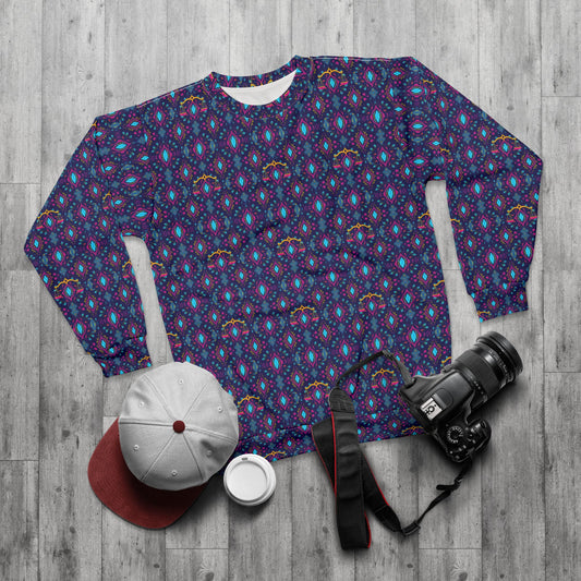 Unisex Sweatshirt (AOP), Libra, Zodiac v2, Jewel Pattern