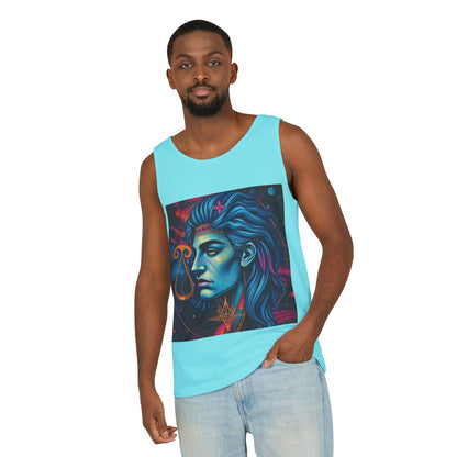 Unisex Garment-Dyed, Tank Top, Libra Design, Pop Art v1, 100% US cotton