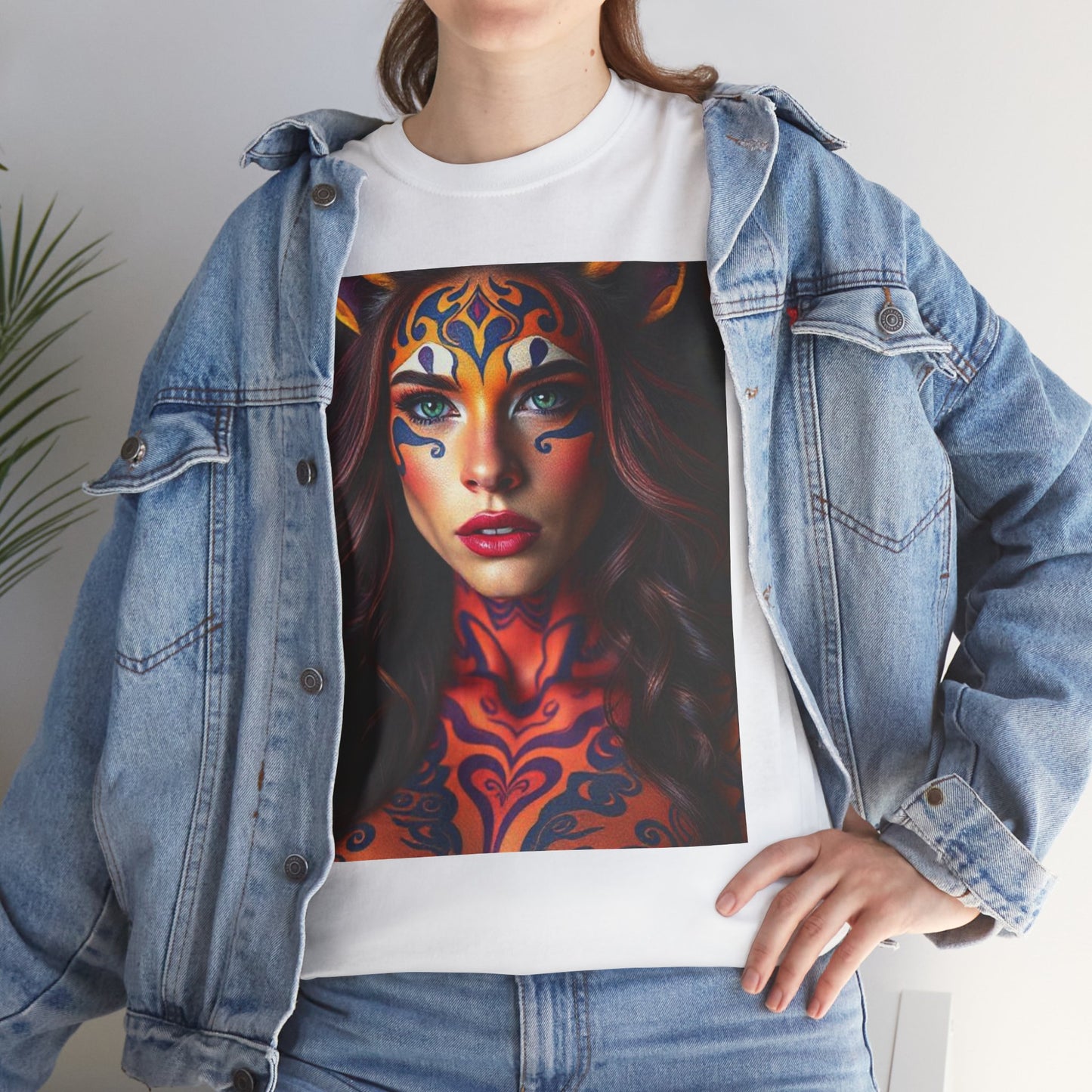 Unisex Heavy Cotton T-Shirt, Leo, Zodiac, Sexy Art