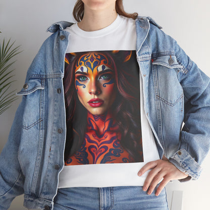Unisex Heavy Cotton T-Shirt, Leo, Zodiac, Sexy Art