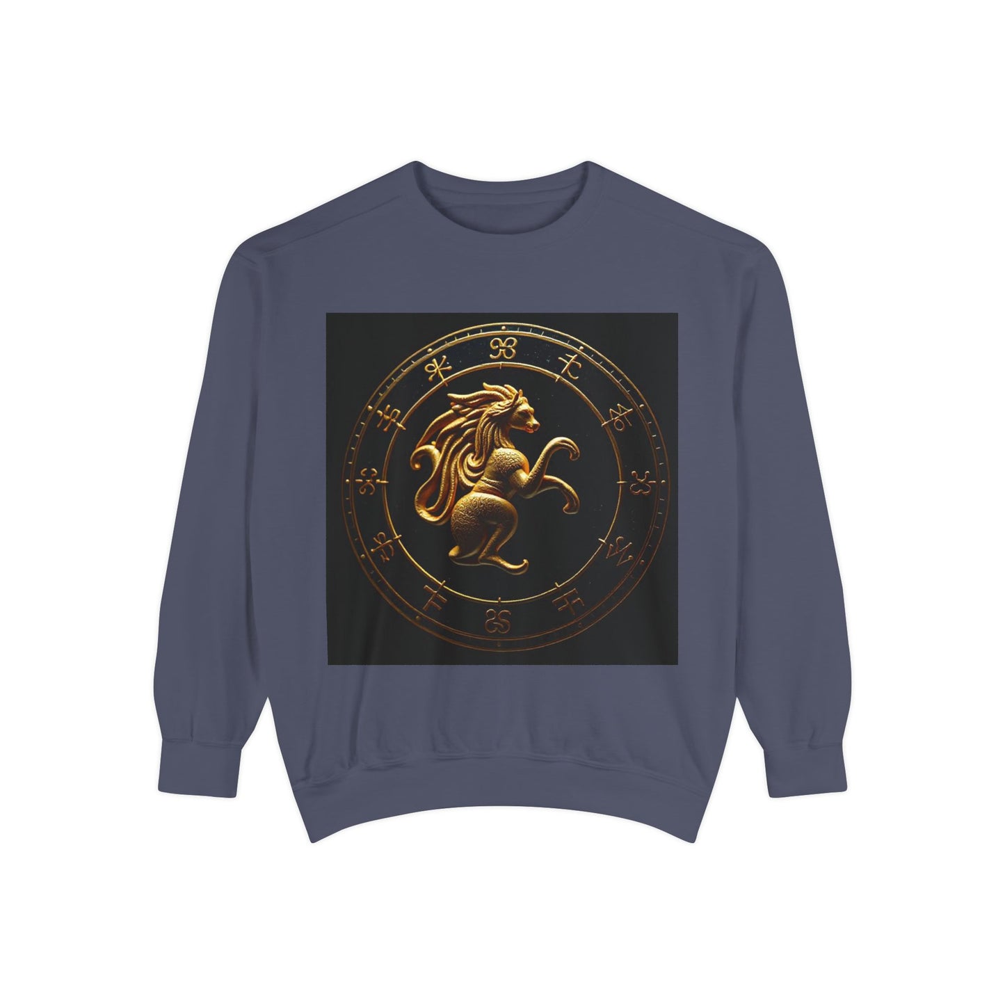 Garment-Dyed Sweatshirt, Unisex, Space Animal Design v1, Virgo