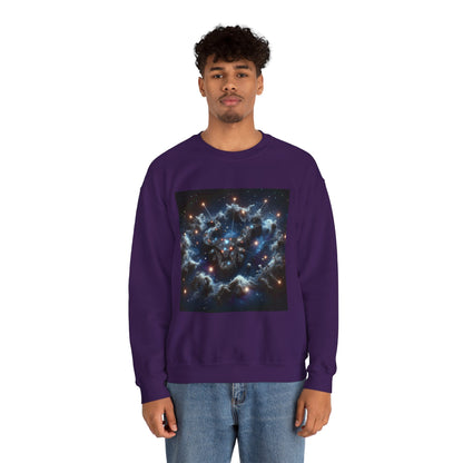 Unisex Heavy Blend™ Crewneck Sweatshirt, Space Bullhead, Taurus Zodiac Design