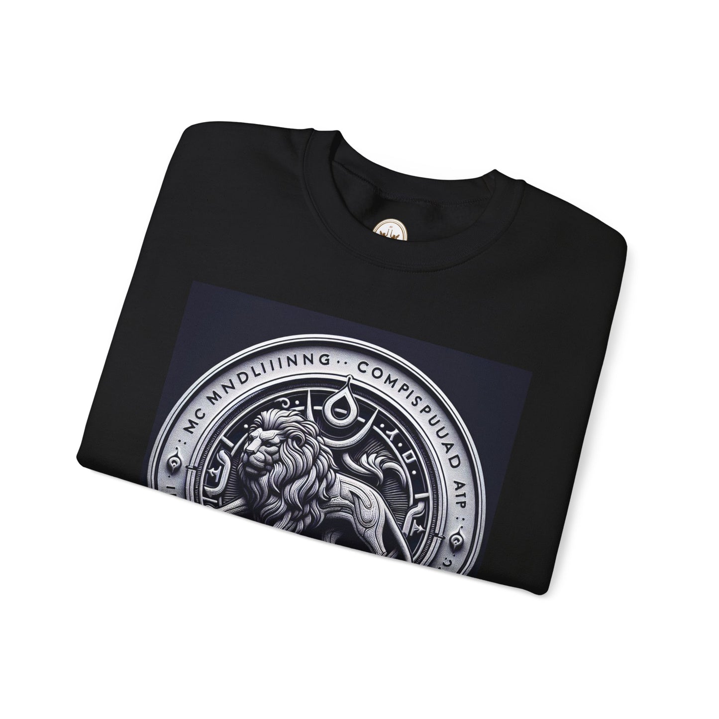 Unisex Heavy Blend™ Crewneck Sweatshirt, Lion Coin, Leo Zodiac Design