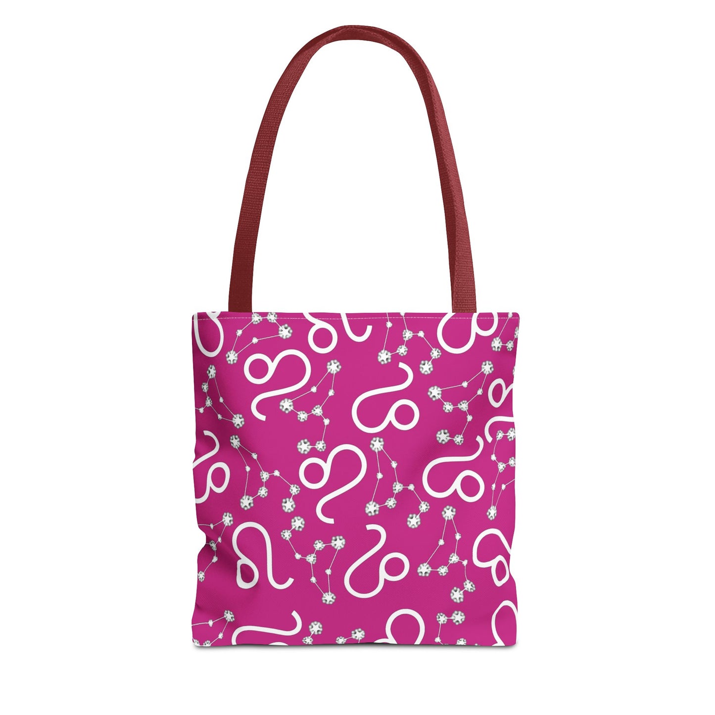 Tote Bag, Leo Zodiac Sign, AOP, (Pink, White)