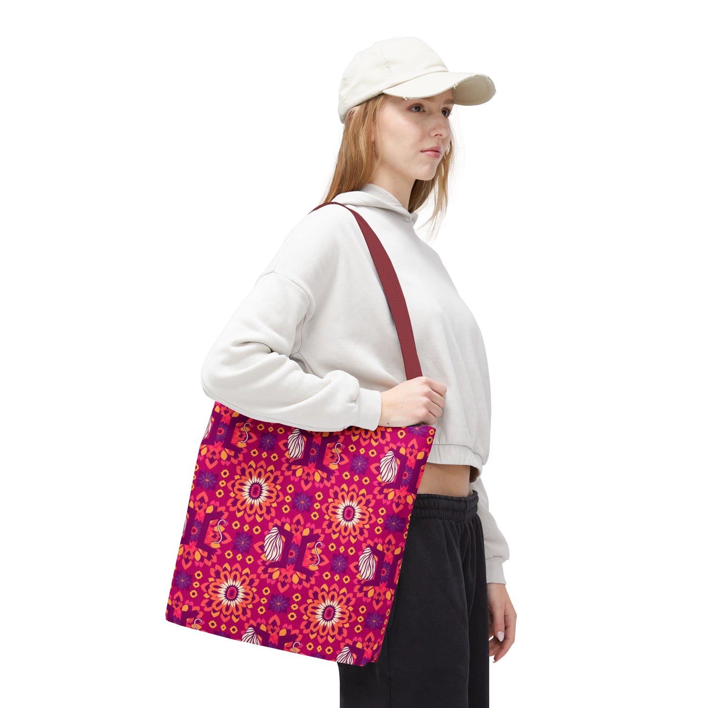 Tote Bag (AOP), Gemini, Zodiac v1, Flower Pattern