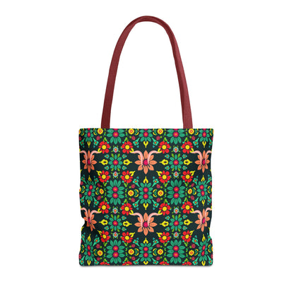 Tote Bag, (AOP), Aquarius, Zodiac v1, Flower Pattern