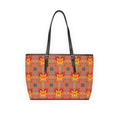 Leather Shoulder Bag, Aries, Zodiac v1, Flower Pattern